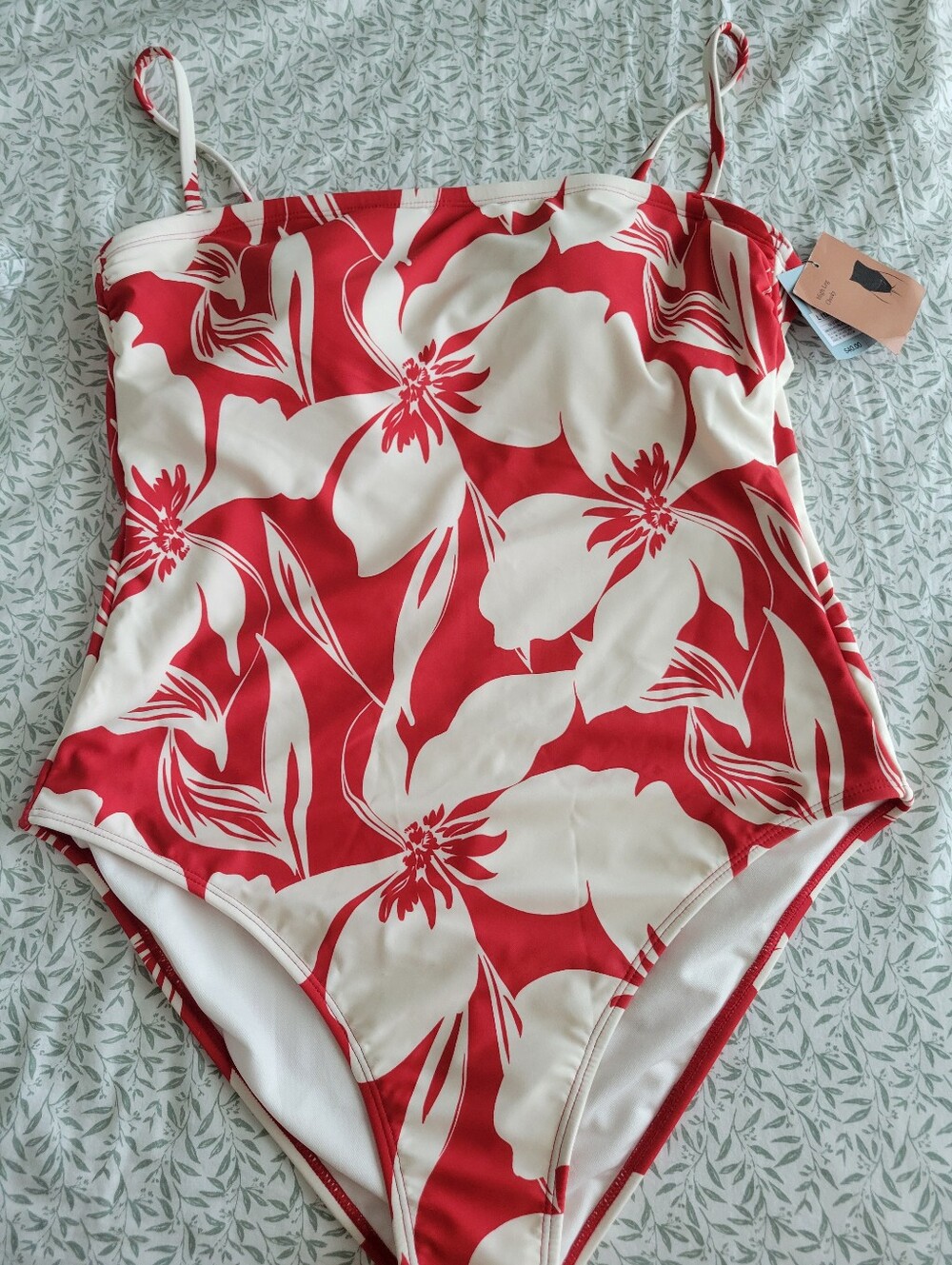 Shade And Shore One Piece Swimsuit Red And White Floral